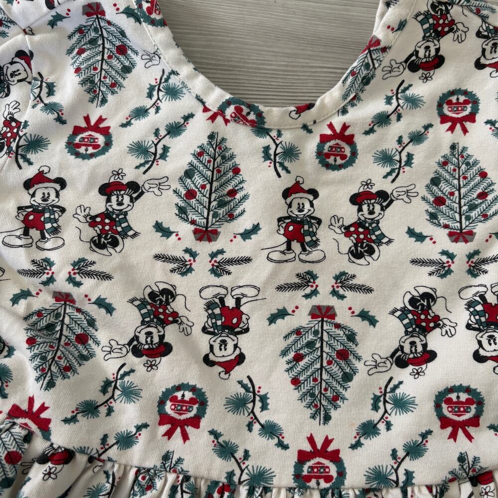 Disney x Hanna Andersson Girls Christmas Dress Mickey Minnie Holiday 110 US 5 - Picture 3 of 8